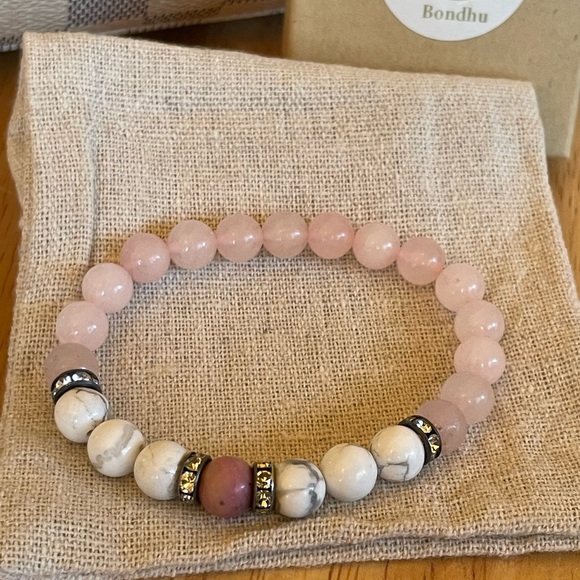 💗 Rose quartz with white howlite natural stones - Picture 14 of 17